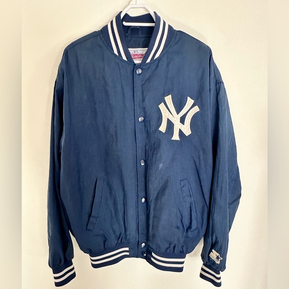 Vintage New York Yankees Starter Diamond Collection Bomber Jacket - Size Large